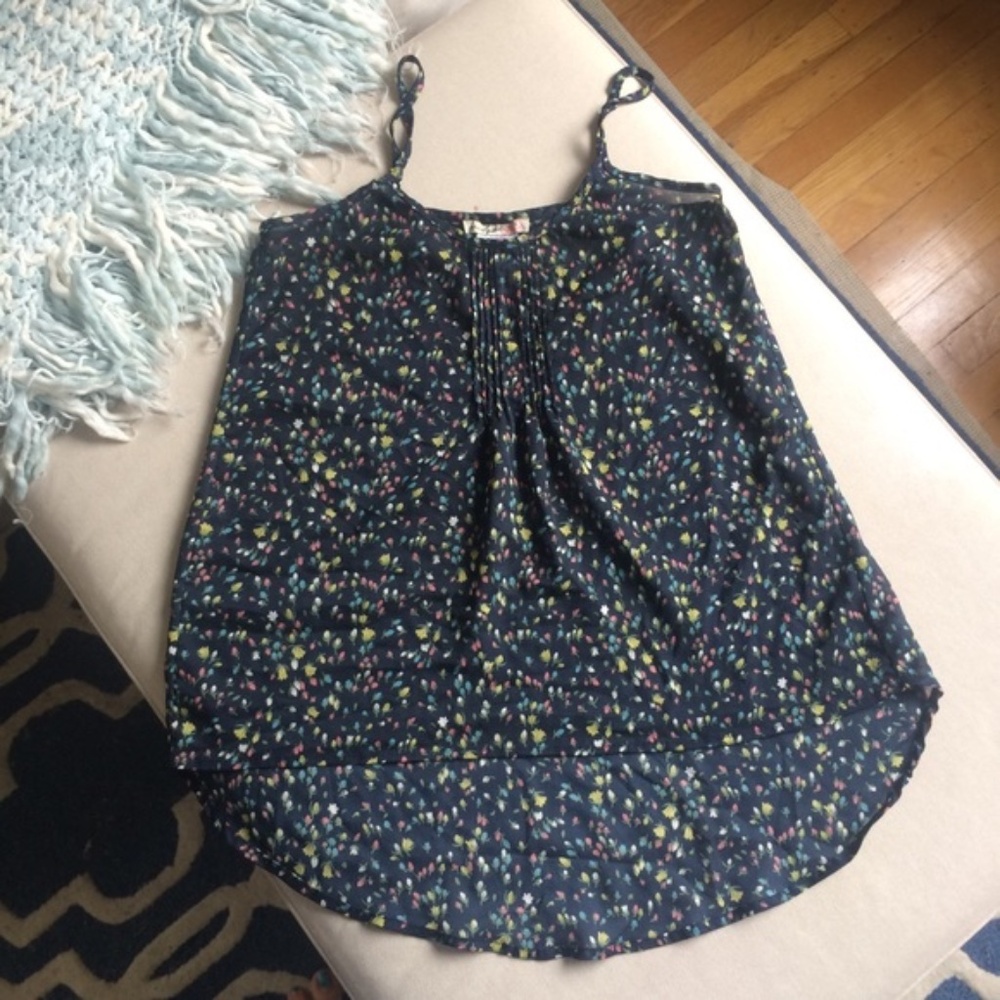 Floral Chiffon Like High Low Tank